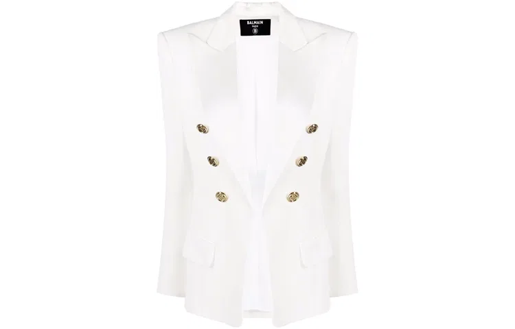 Женский пиджак делового костюма белый BALMAIN