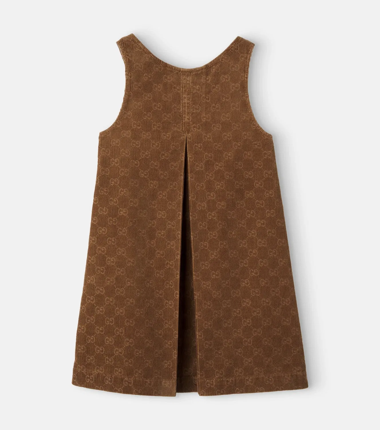 Вельветовое платье из хлопка с монограммой GG, Gucci Kids, коричневый — фото 3
