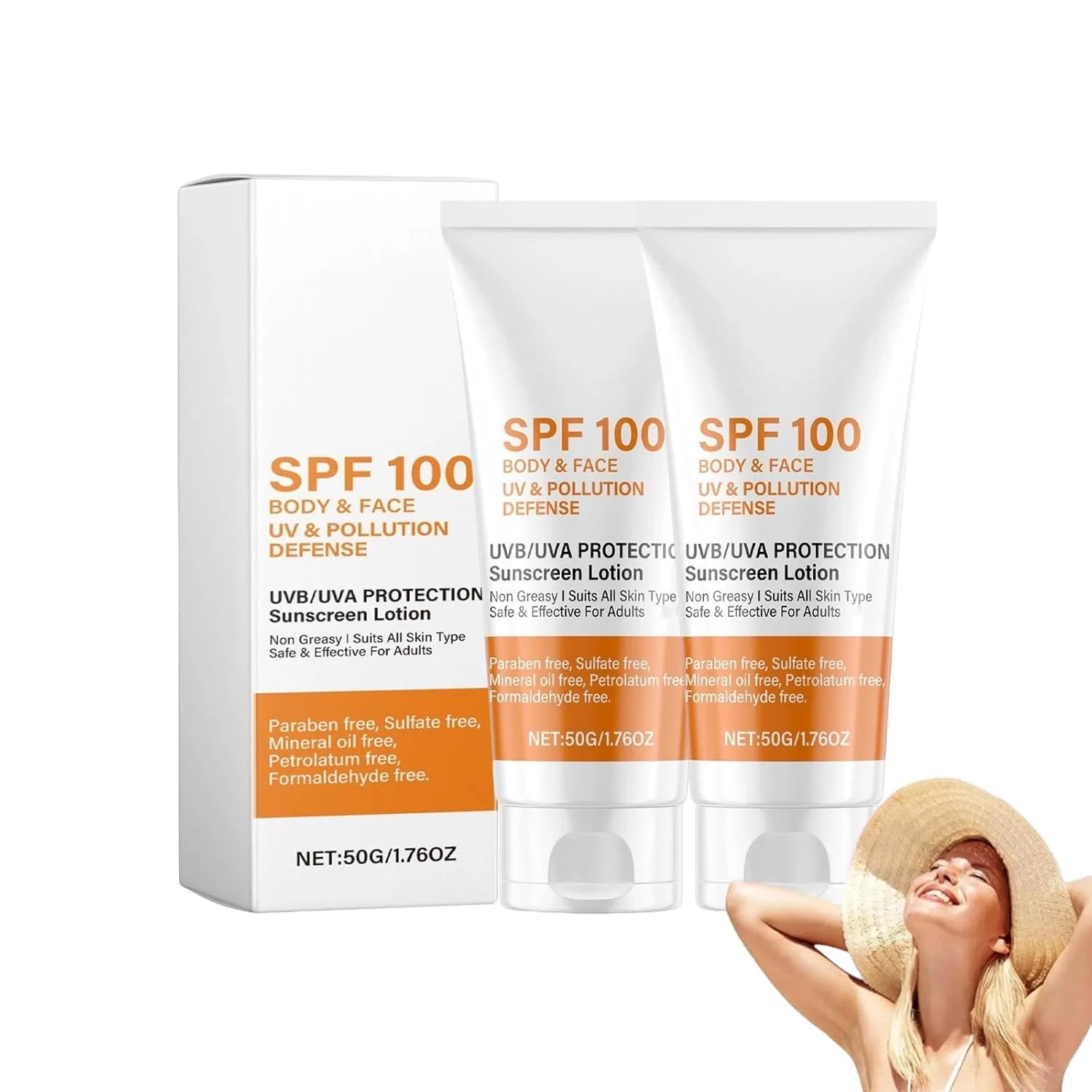 Солнцезащитный крем LSF 100, 2 шт по 50 г Generic