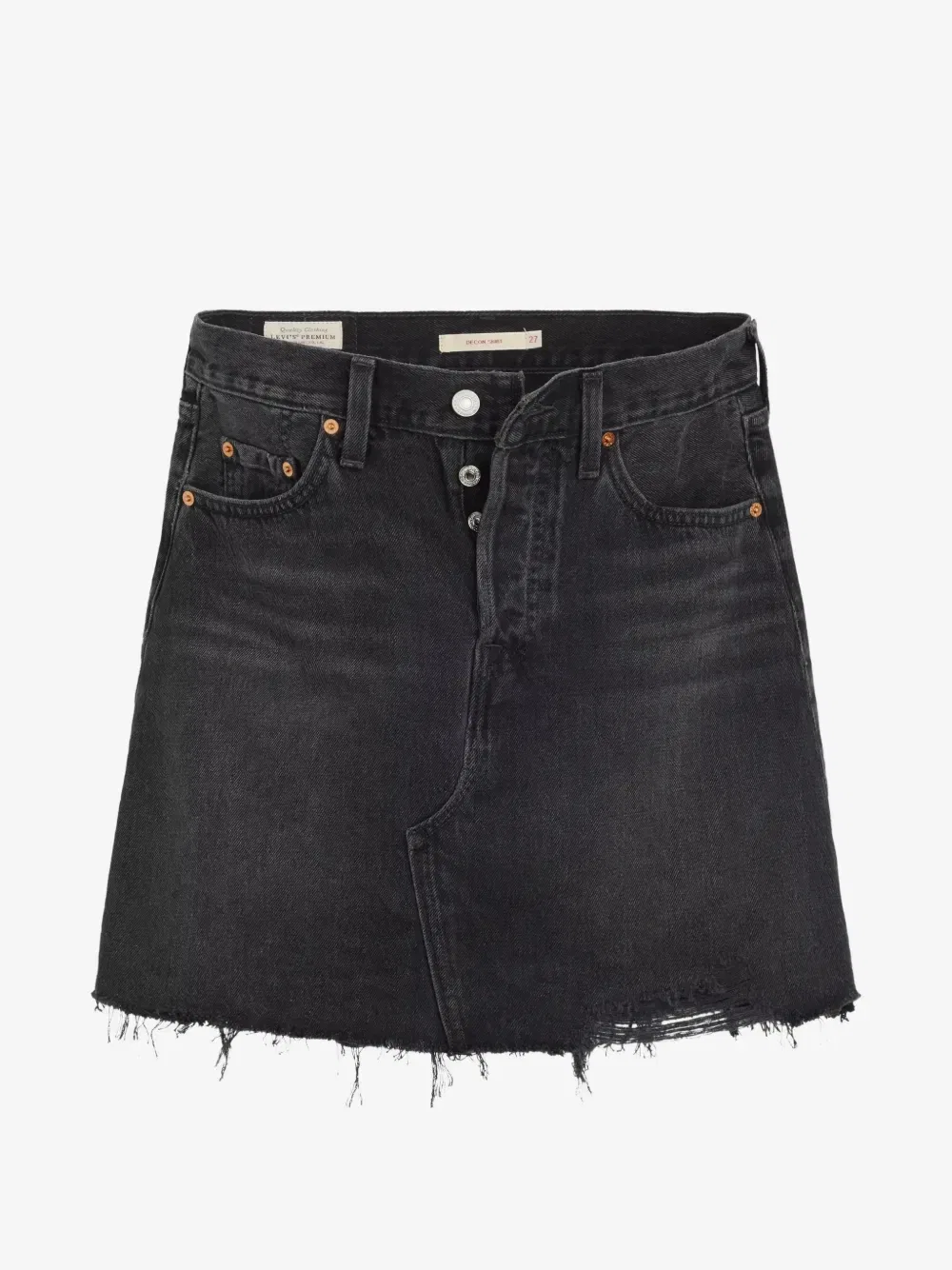 Рваная мини-юбка деконструированного кроя с необработанным краем Levi's, черный