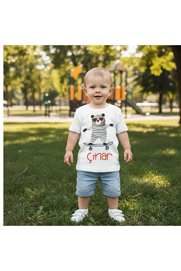 Детская футболка с принтом Personalized Named Baby T-Shirt Nehay Shop, White