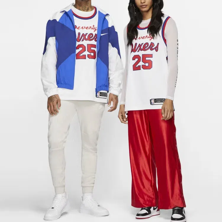 Джерси баскетбольное с принтом Philadelphia 76ers Simmons 2 No. 5 Nike, белый — фото 2