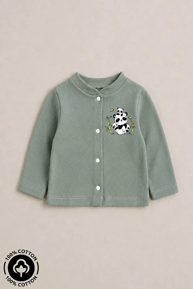 Детский кардиган с принтом Baby Panda Miniel, Green
