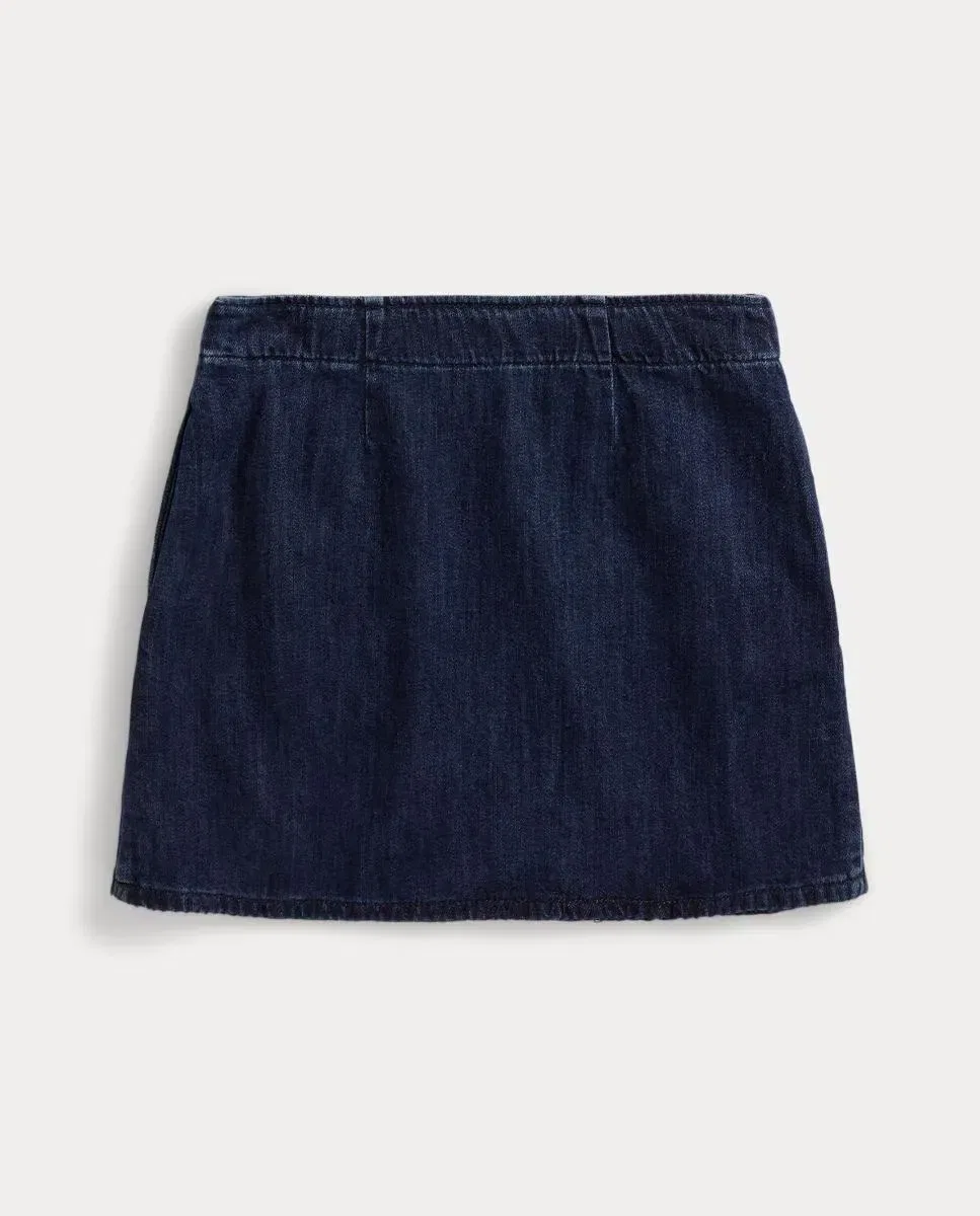 Детская юбка для девочек джинсовая Polo Ralph Lauren, Azul Marino — фото 2