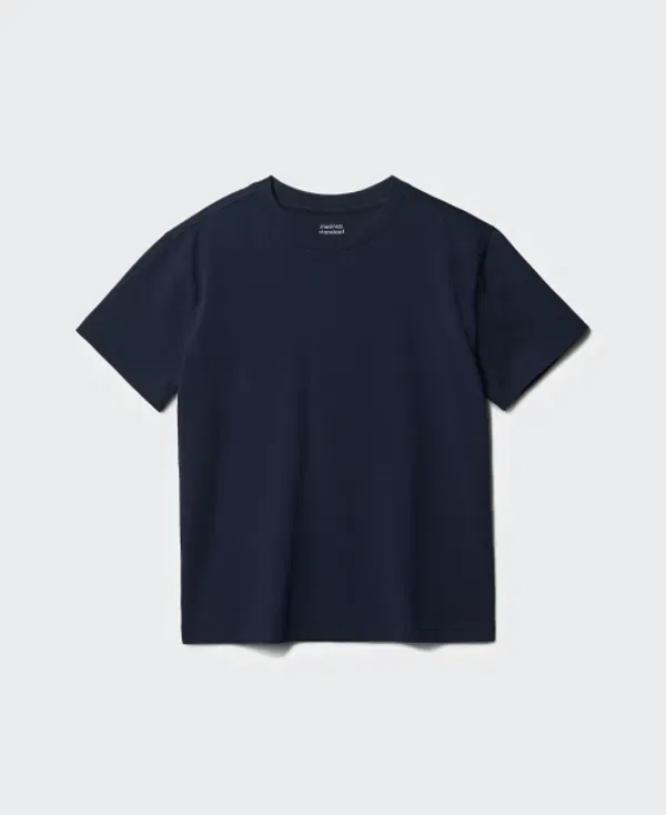 Футболка с круглым вырезом, свободная, Musinsa Standard Kids, Navy — фото 3