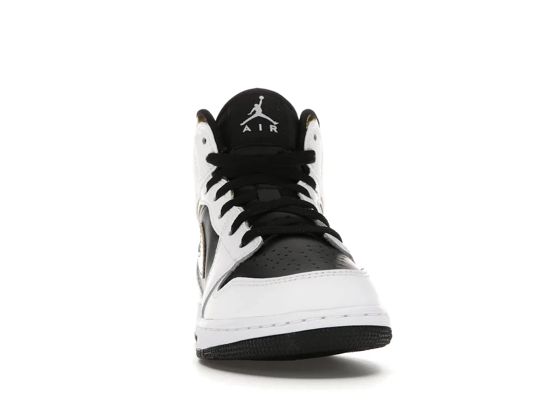 Детские кроссовки Lifestyle с принтом Jordan 1 Mid Jordan, White/Multi-Color-Black — фото 2