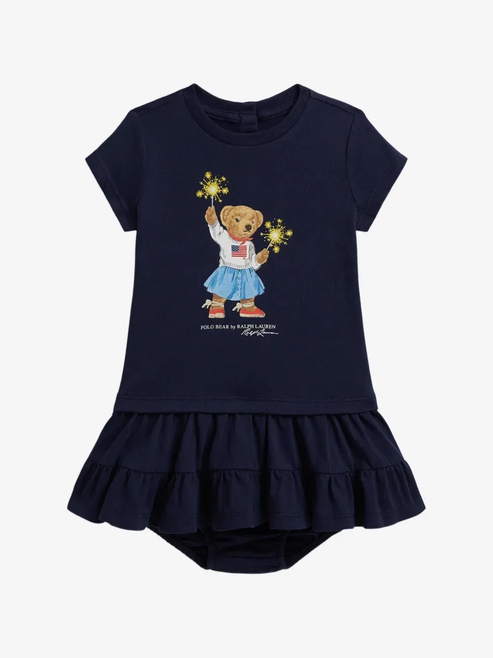 Ярусное платье polo bear POLO RALPH LAUREN KIDS, синий