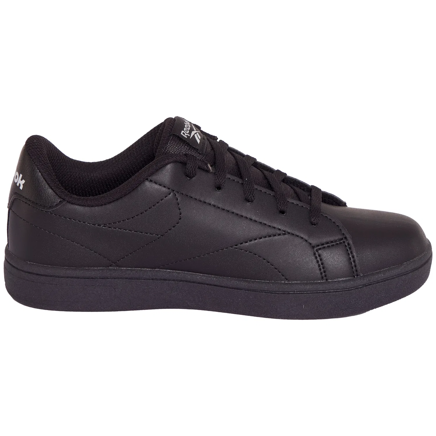 Детские кроссовки на шнуровке Reebok Court Clean Reebok Classic, Black/Black/Grey1 — фото 3