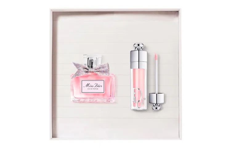 Женский набор парфюмерной воды и жидкой помады DIOR Dio Lady, 30 мл, Pink