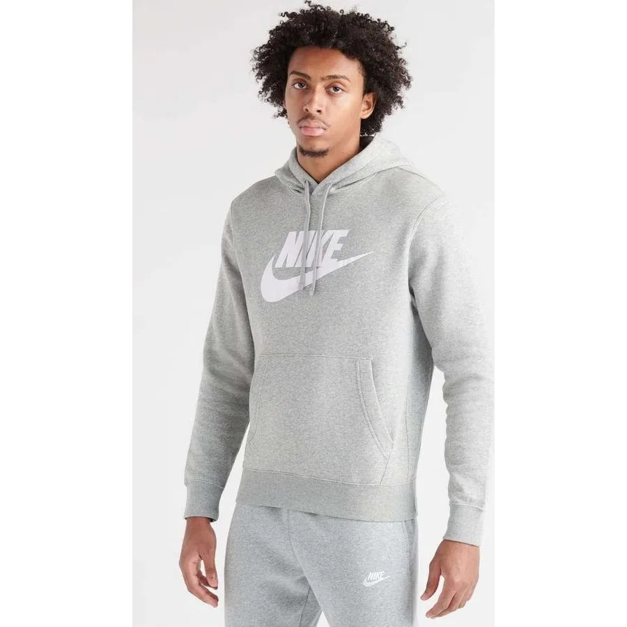 Мужской свитшот с капюшоном и принтом Nsw Club Hoodie Nike, Серый