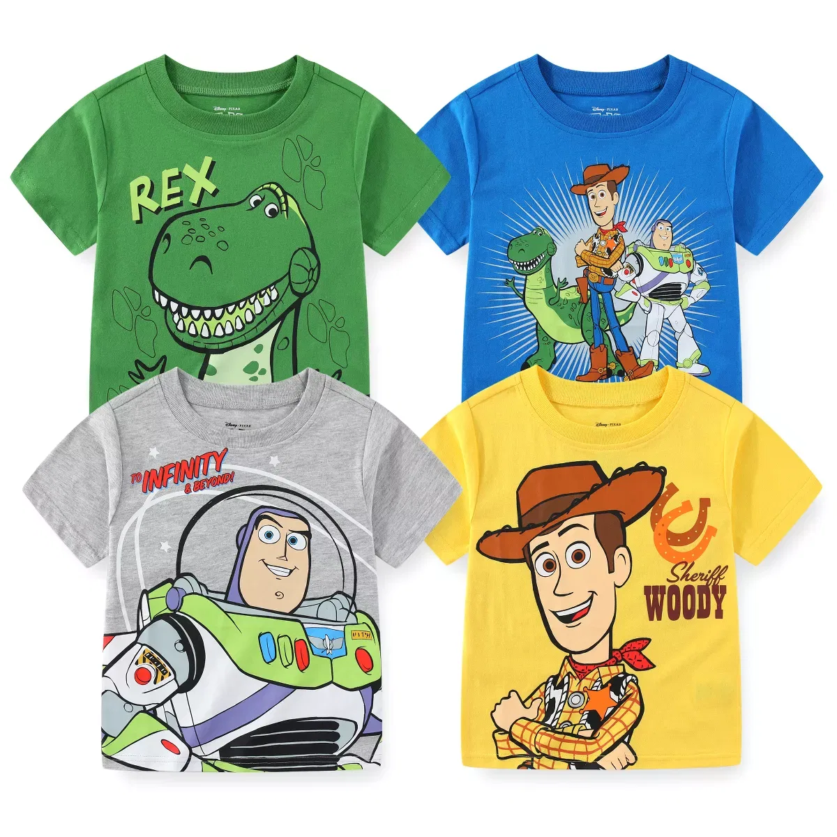 Детский комплект футболок с принтом Toy Story 4 Pack, Toy Story, Heather Gray