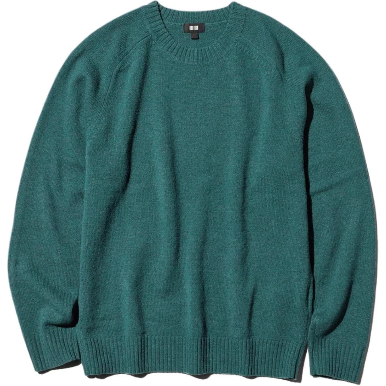Детский свитер с круглым вырезом, прямой крой, UNIQLO, Green