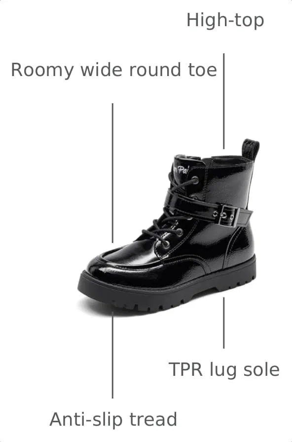 Детские ботинки для девочек с удобной колодкой DREAM PAIRS, All Black — фото 3
