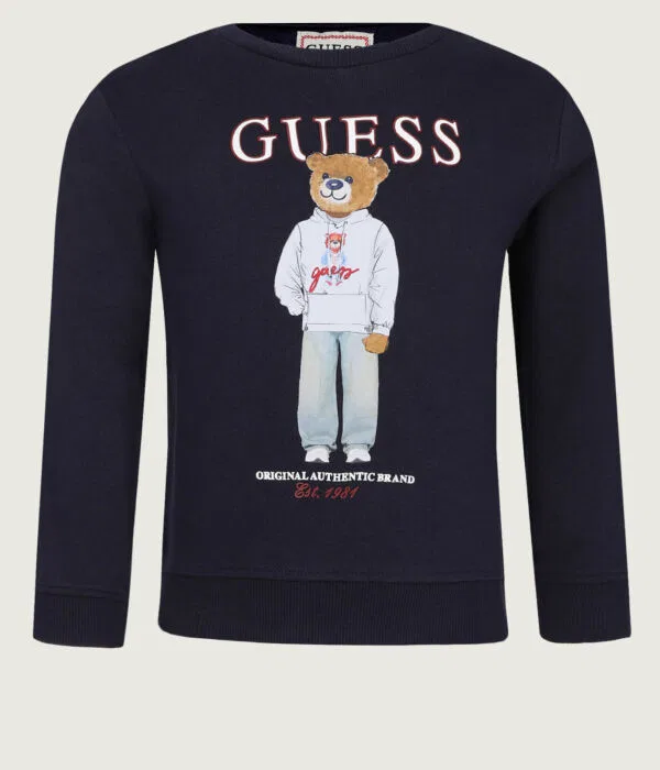 Детская толстовка из хлопка Regular Fit Guess, Blu Marino