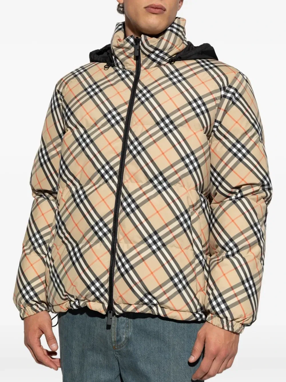 Куртка Burberry двусторонняя клетчатая бежевая — фото 4