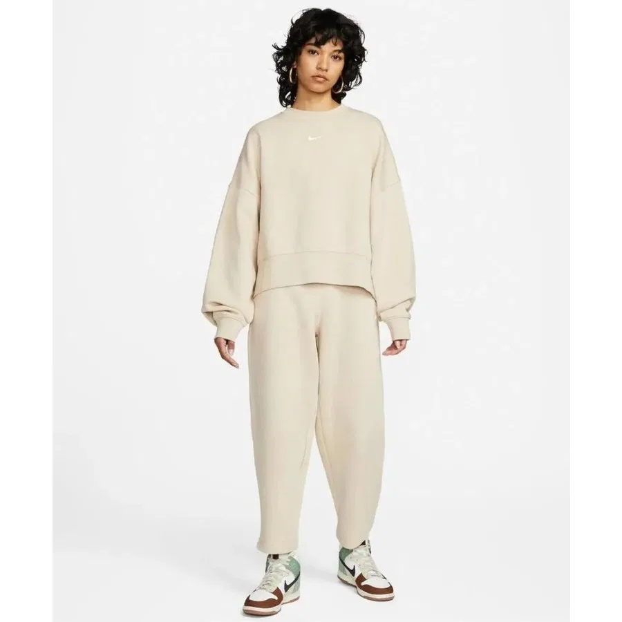 Женский свитшот с флисом Nike Sportswear Collection Essentials, Кремовый — фото 2