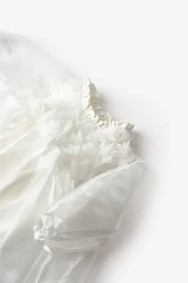 Детское платье для девочек с длинным рукавом ophelia Le Mabelle, White — фото 3