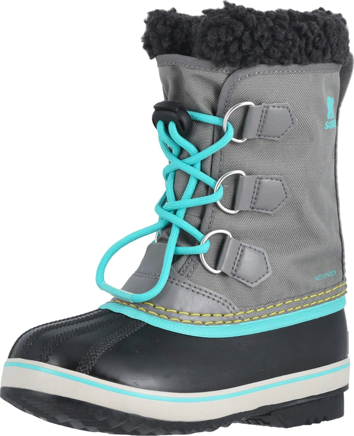 Детские ботинки для девочек с нейлоновым верхом Yoot Pac Nylon V B Cold Weather Boot, Quarry/Dolphin