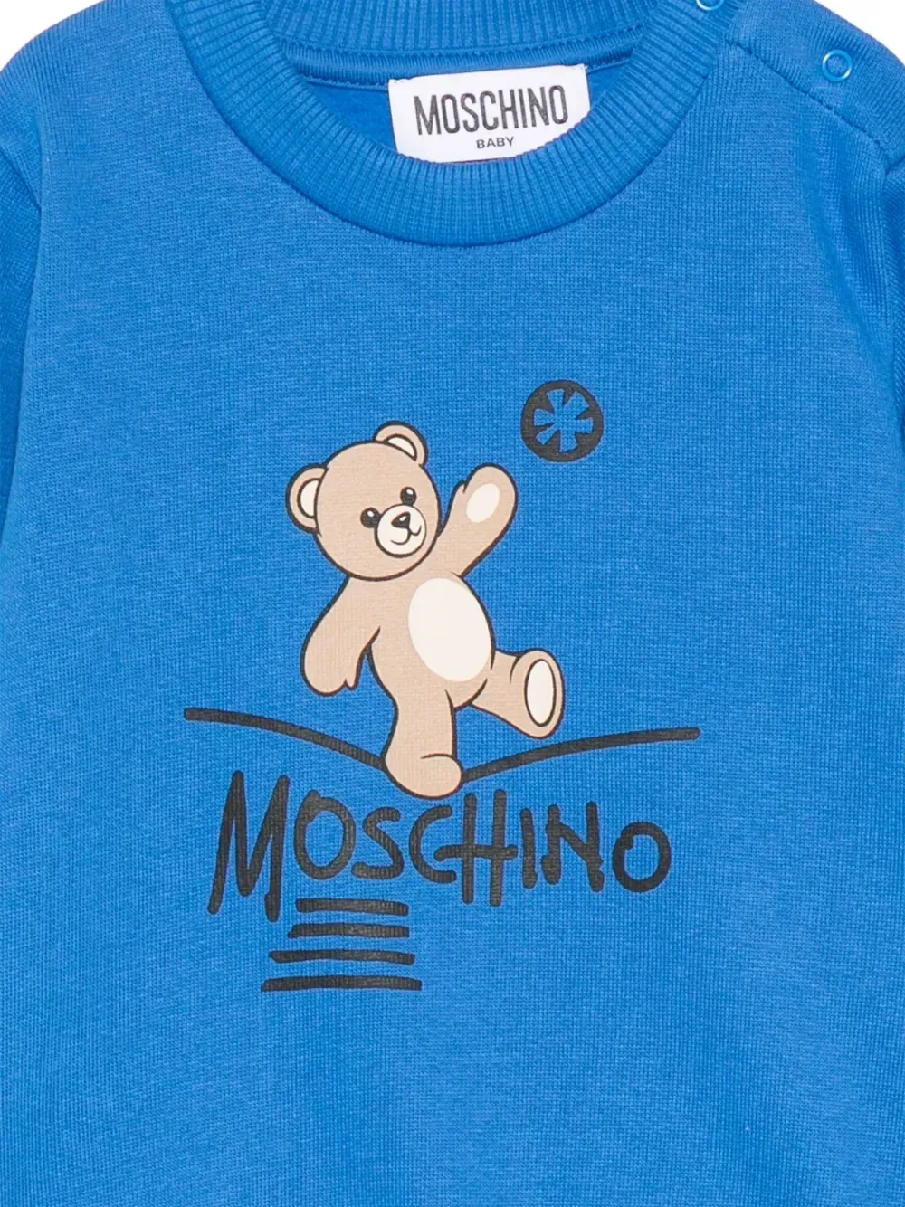 Свитшот с графическим принтом Moschino Kids, синий — фото 3