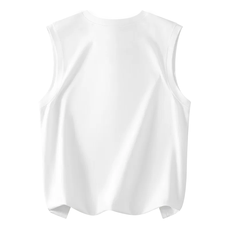 Детская майка без рукавов MINISO, Sand (Ma White Gray Letter Chest Label) — фото 4