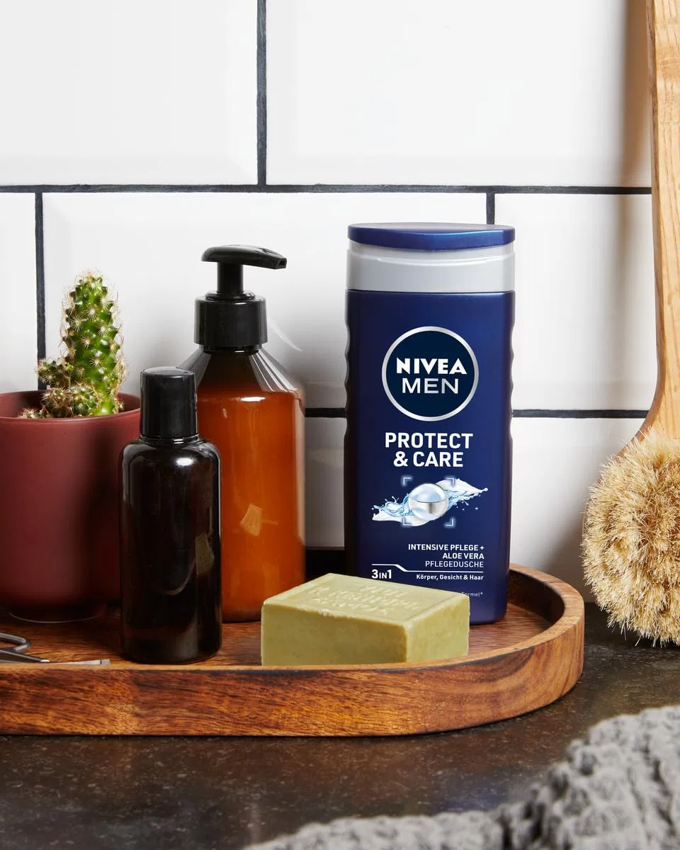 Гель для душа мужской NIVEA MEN Protect & Care, набор 6 шт по 250 мл, Aloe Vera — фото 4
