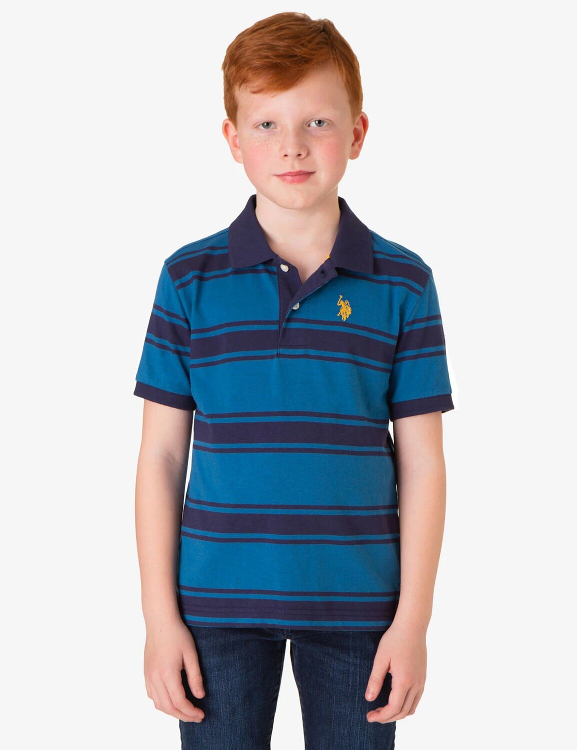 

Футболка поло U.S. Polo Assn. Boys Yarn Dye Multi Stripe, синий