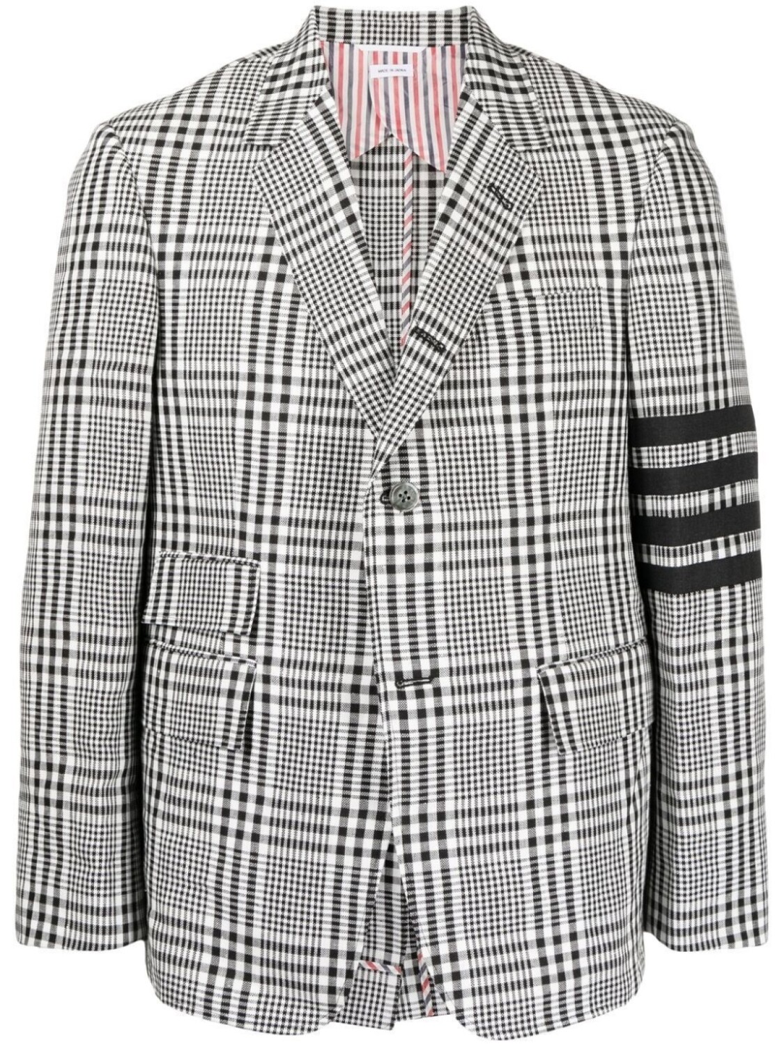 

Thom Browne однобортный пиджак в клетку, белый