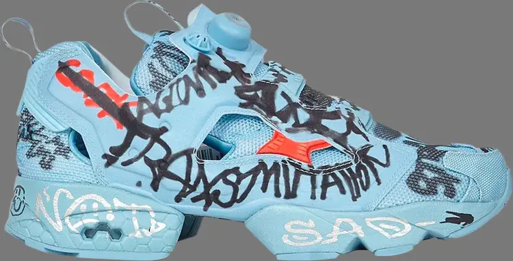 

Кроссовки vetements x instapump fury 'graffiti - blue' Reebok, синий