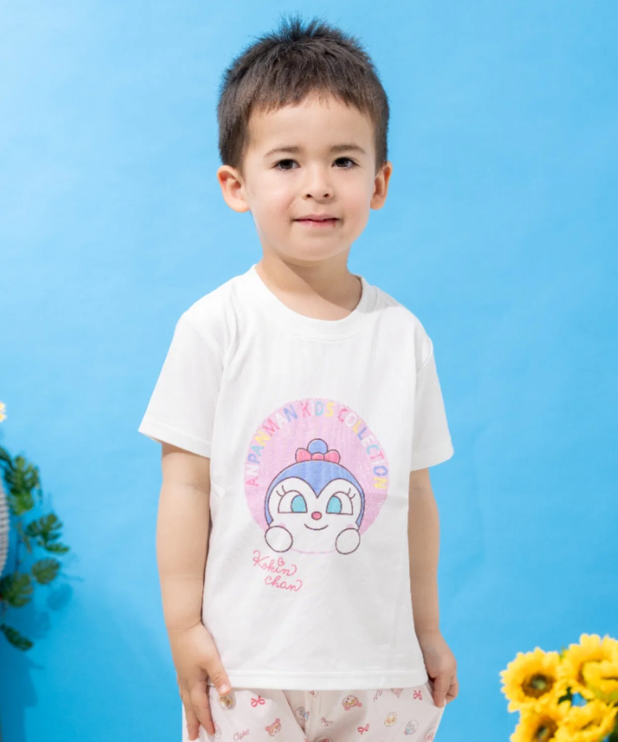 Детская футболка с принтом Baikinman Kokinchan ANPANMAN KIDS COLLECTION, Off White