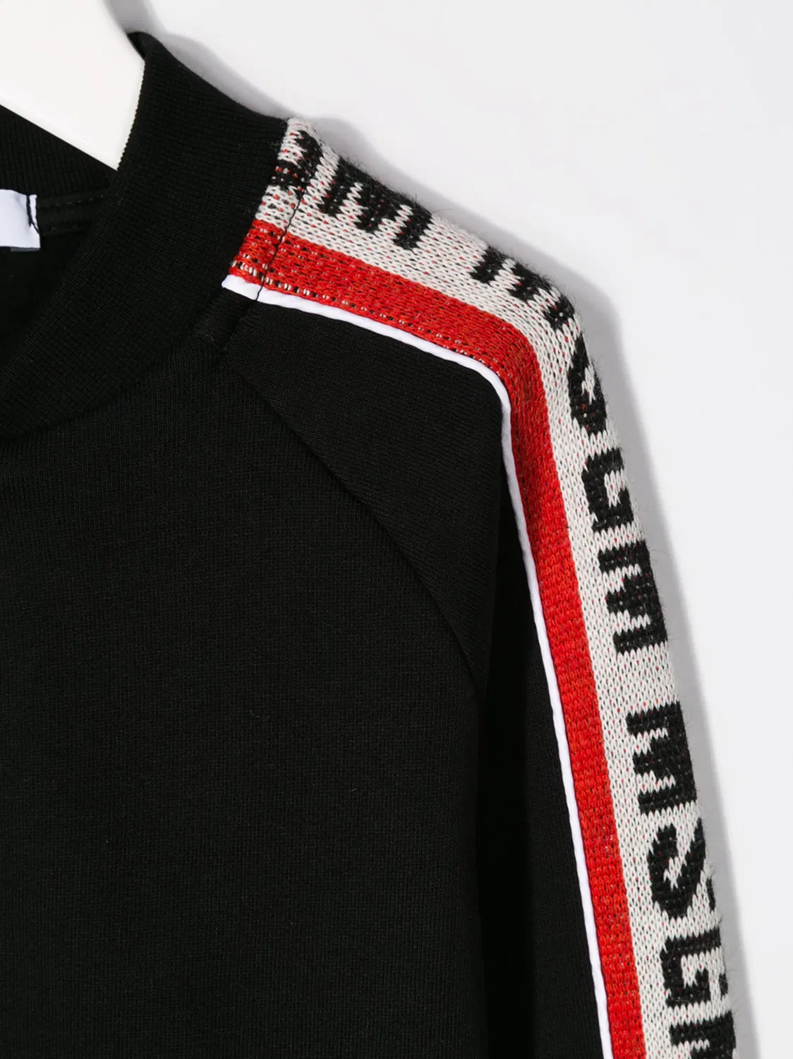 Свитшот с молнией и боковыми полосками MSGM, черный — фото 3
