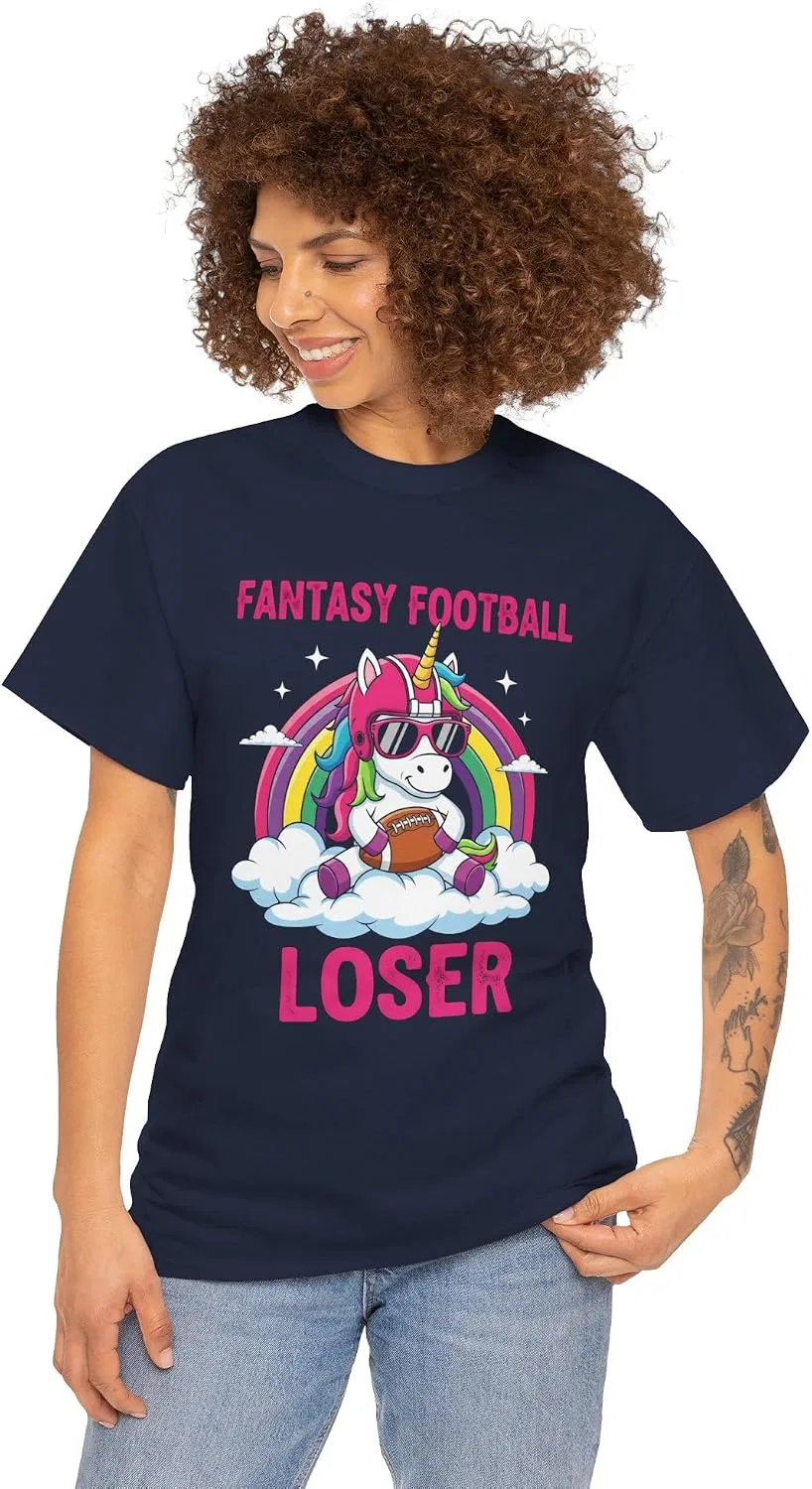 Мужская футболка с принтом Fantasy Football Loser, тёмно-синий — фото 3