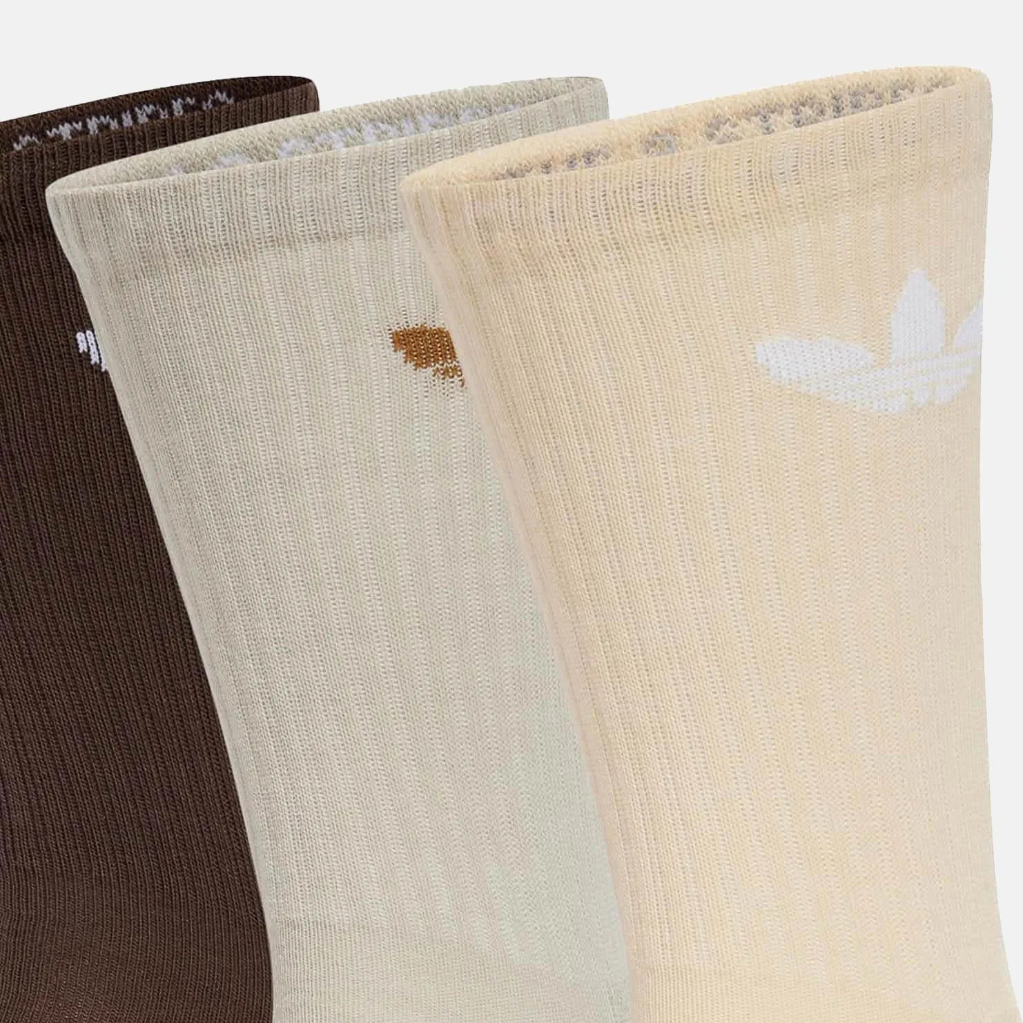Детские носки-слипоны с принтом TrefoilCushion Adidas Originals, 6 Pack (Brown+Gray White+Crystal Sand) — фото 2