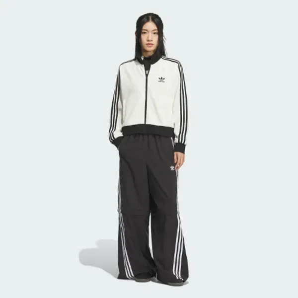 Трек-топ трикотажный свободный, Adidas, офф-вайт/черный — фото 4