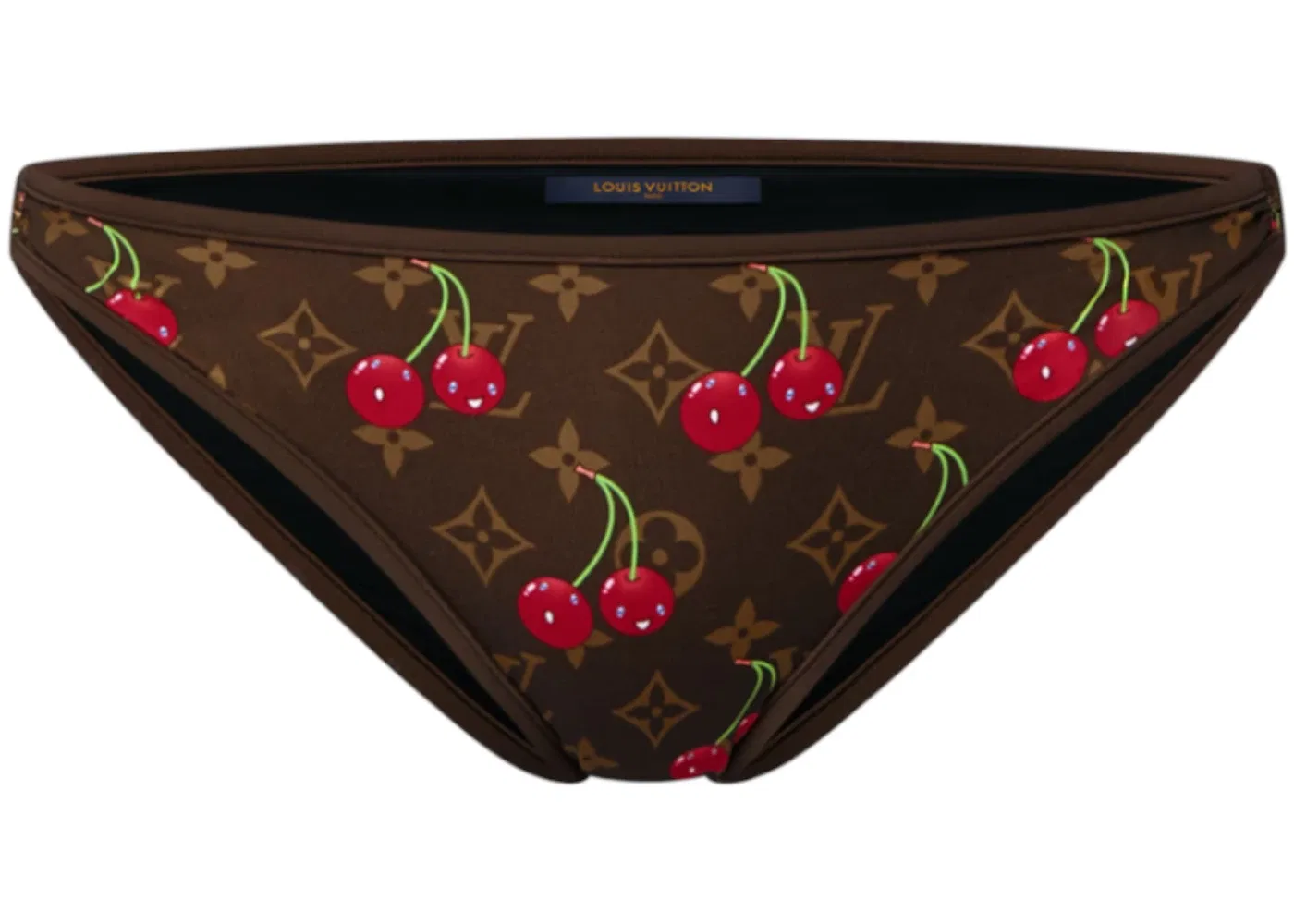 Женские плавки бикини с принтом Cherry Bikini Bottoms Louis Vuitton, Brown