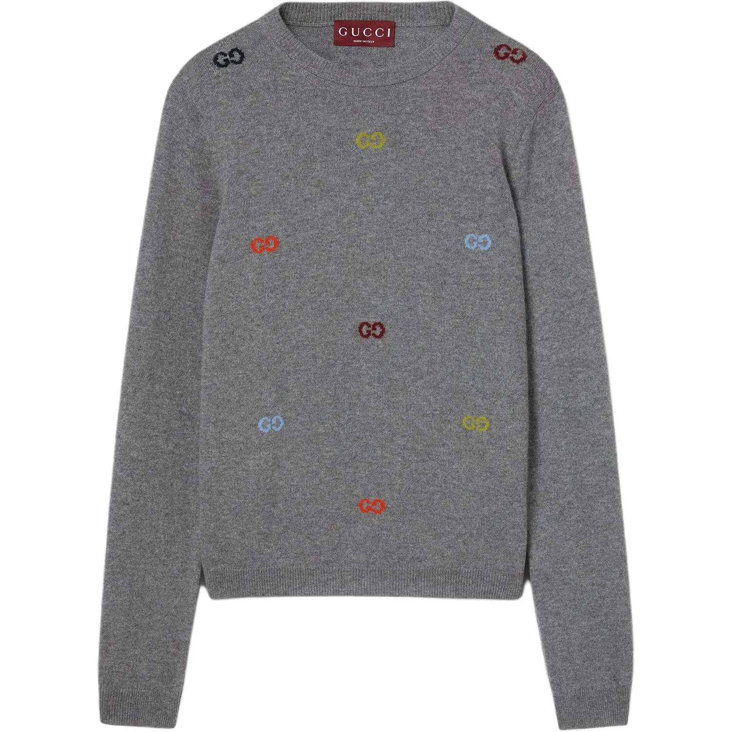 Мужской свитер с вышитым логотипом Gray GUCCI