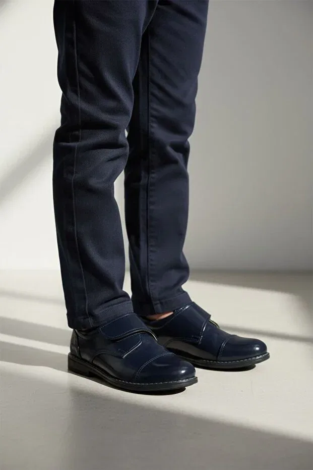 Детские туфли для мальчиков с липучкой Görkem Bebe Ayakkabı Ve Tekstil, Navy Blue — фото 2