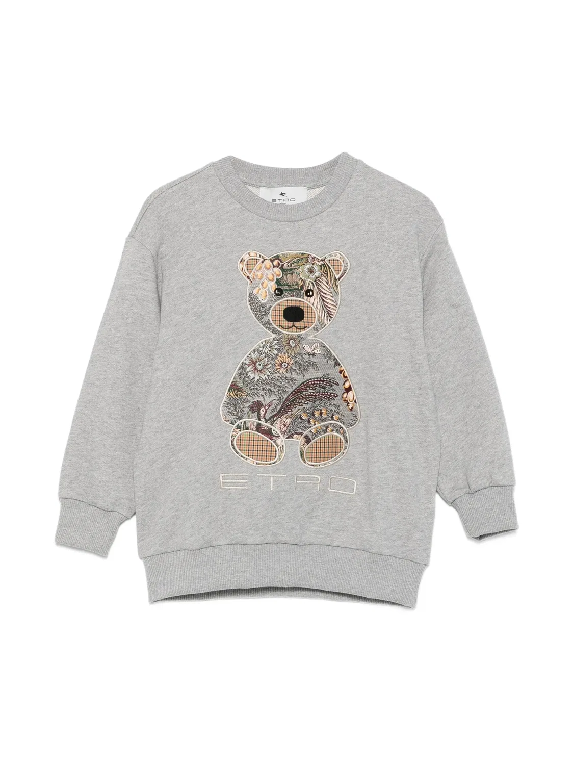 ETRO Детский свитшот с нашивкой мишки, серый