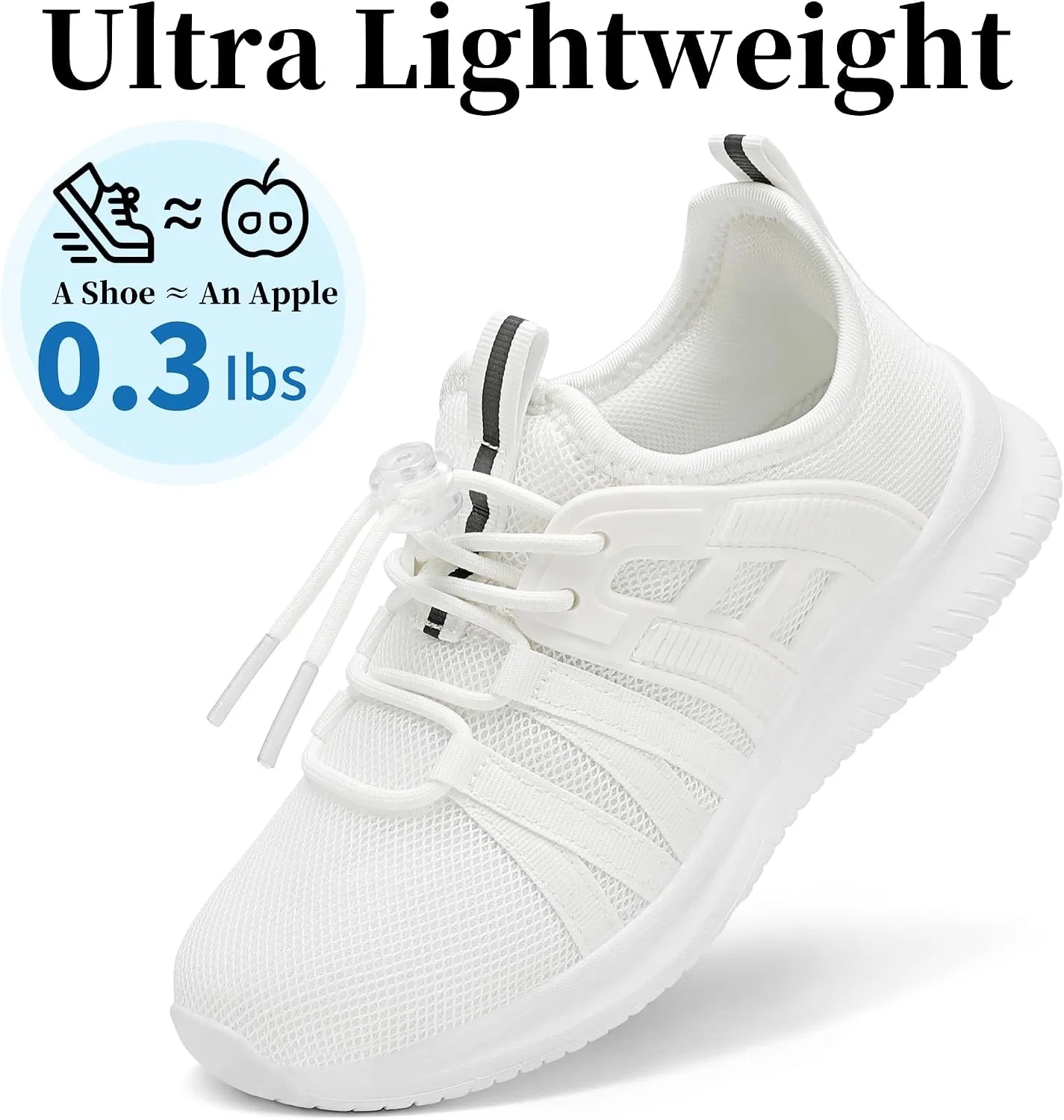 Детские кроссовки для мальчиков с дышащим верхом TOTOMONA, All White — фото 3