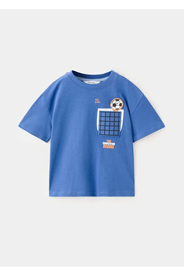 Детская футболка с принтом Mango Baby, Blue — фото 2