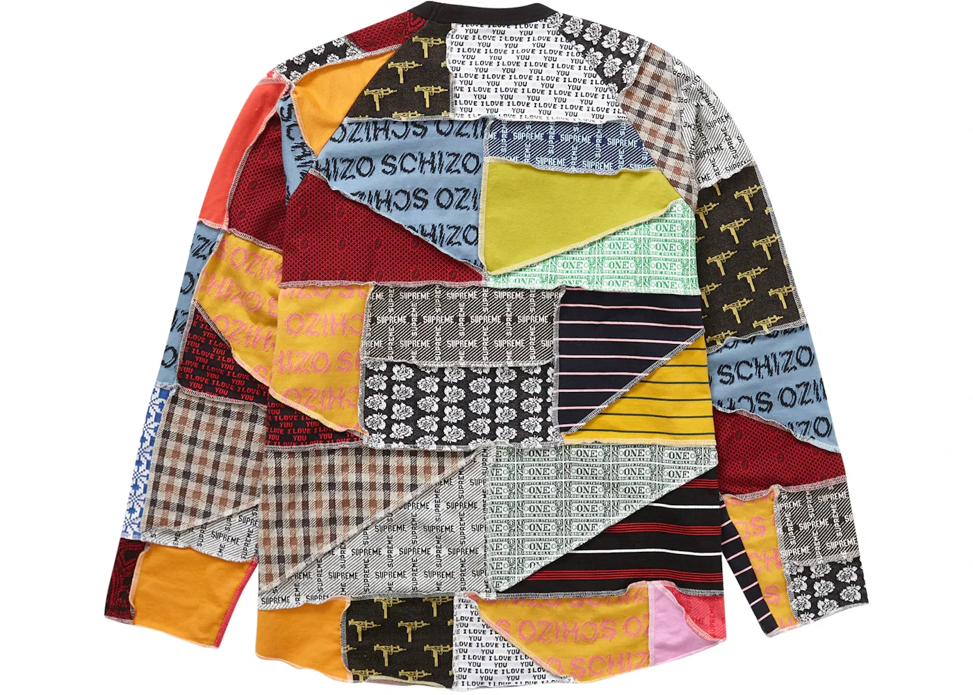 Мужской топ с принтом пэчворк Supreme Patchwork Jacquard L/S, мультиколор — фото 2