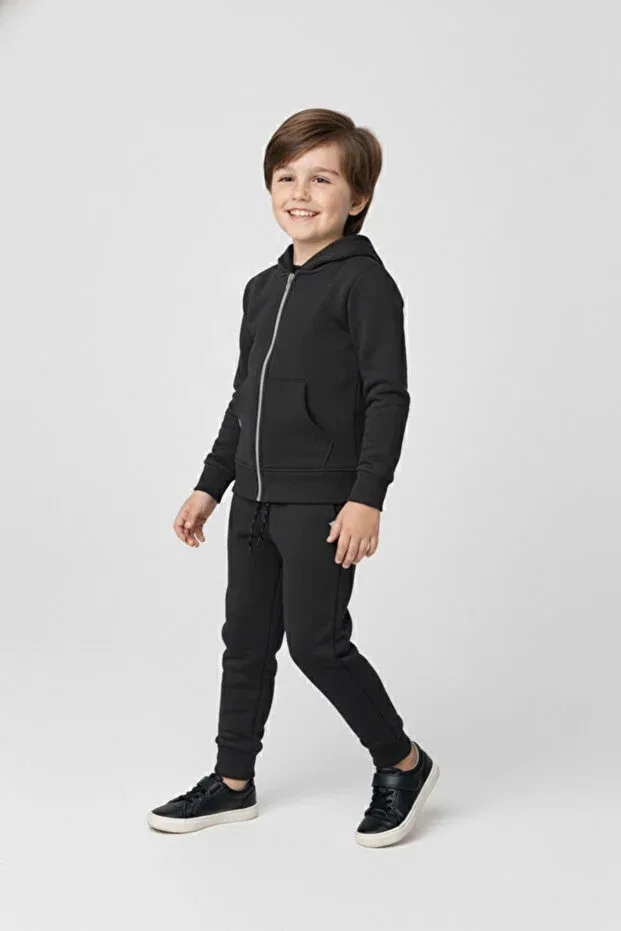 Детский спортивный костюм с капюшоном на молнии Mnk Baby&Kids, Smoked — фото 3