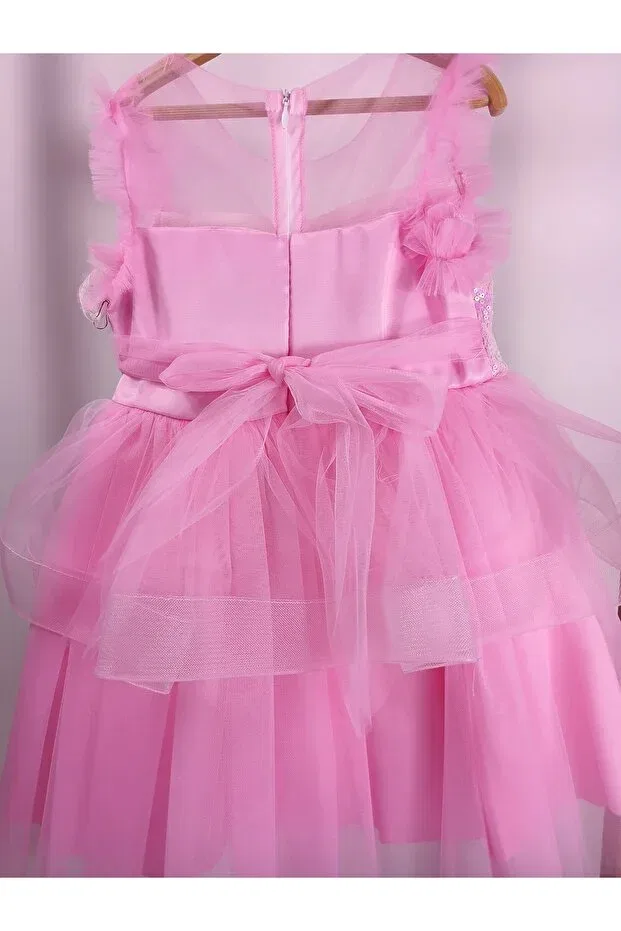 Детское платье для девочек кружевное Lagüm, Pink Lagum — фото 3