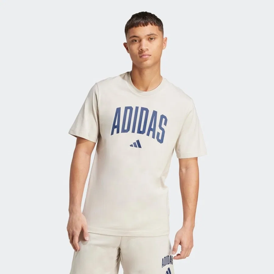 Мужская футболка из хлопка Collegiate T adidas, Бежевый