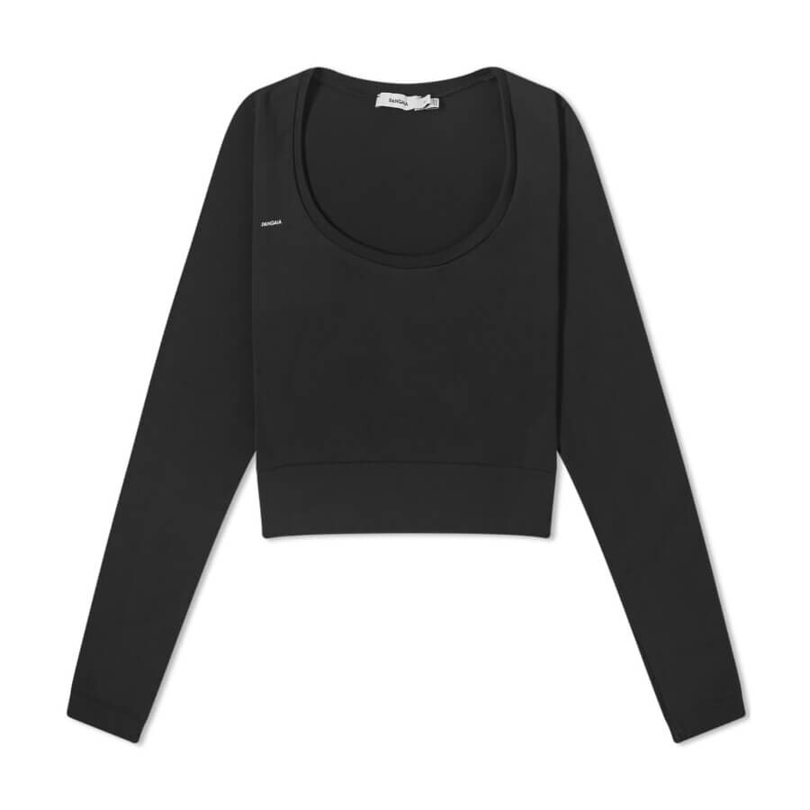 

Топ Pangaia Motion Low Impact Long Sleeve Cropped, черный