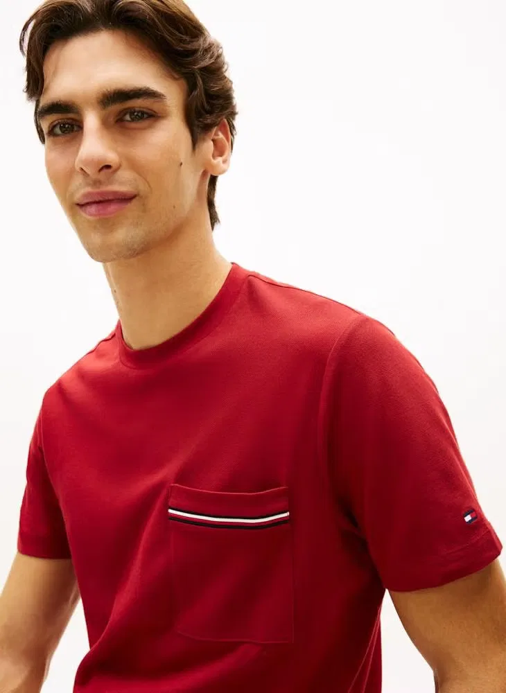 Футболка с нагрудным карманом Global Stripe Tommy Hilfiger, красный — фото 3