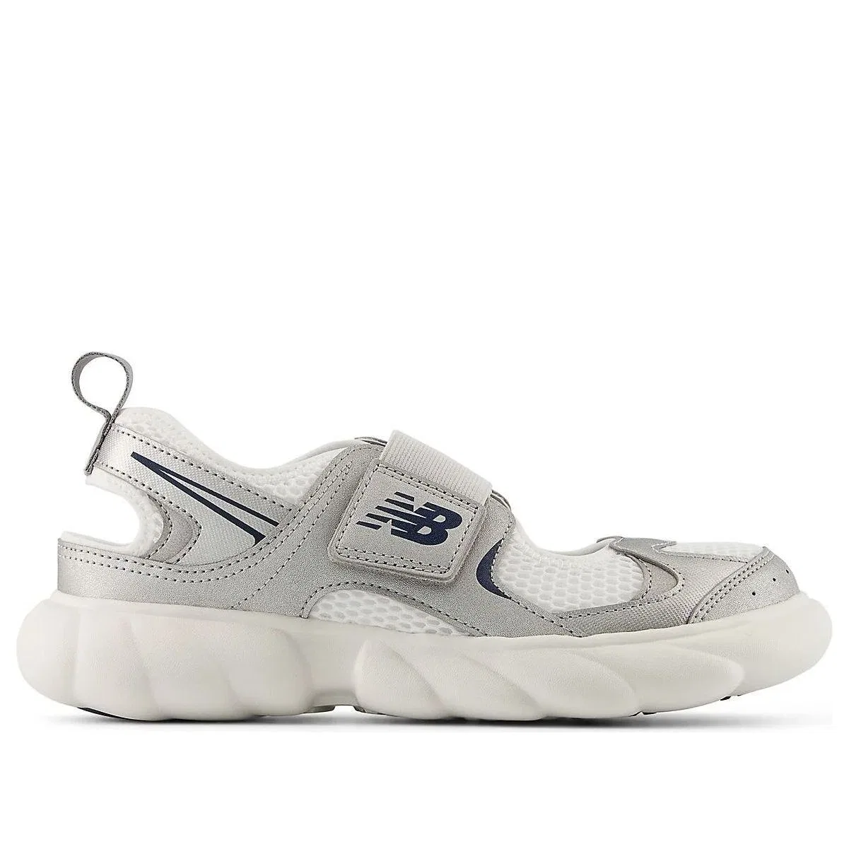 Детские кроссовки с закрытой пяткой и липучкой New Balance 230, серебристый — фото 2