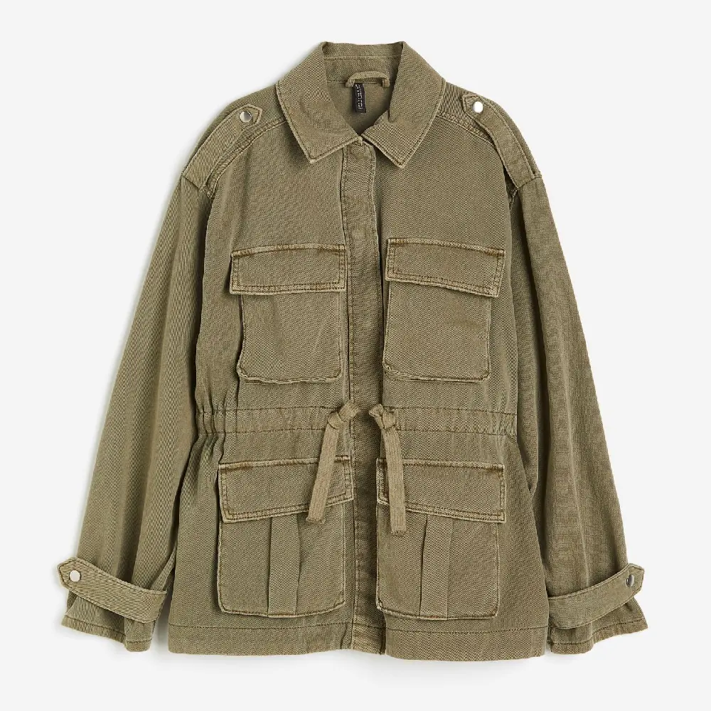 

Куртка H&M Cotton Twill Utility, хаки