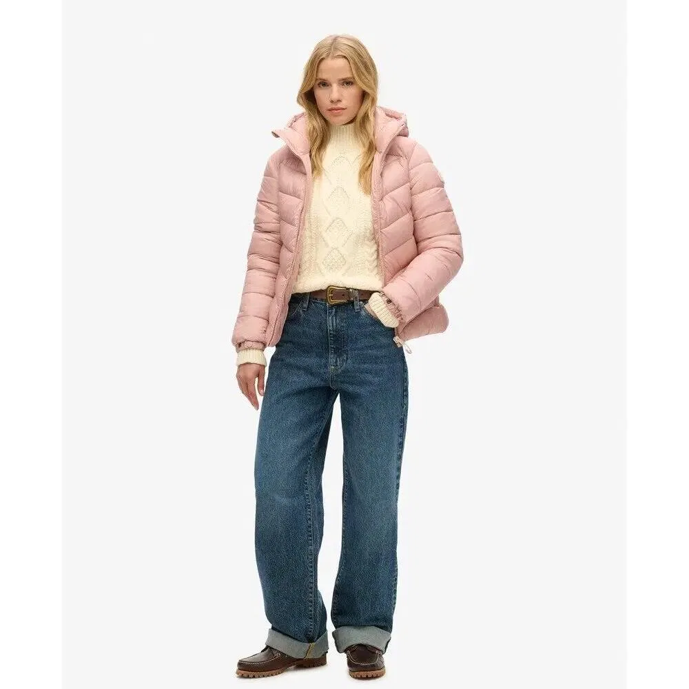 Женская стеганая куртка с капюшоном Fuji Superdry, Rosa — фото 4
