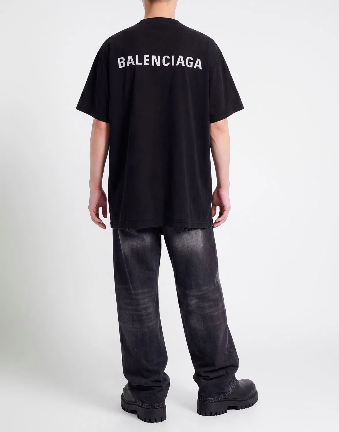 Мужская футболка свободного кроя Balenciaga, черный — фото 3