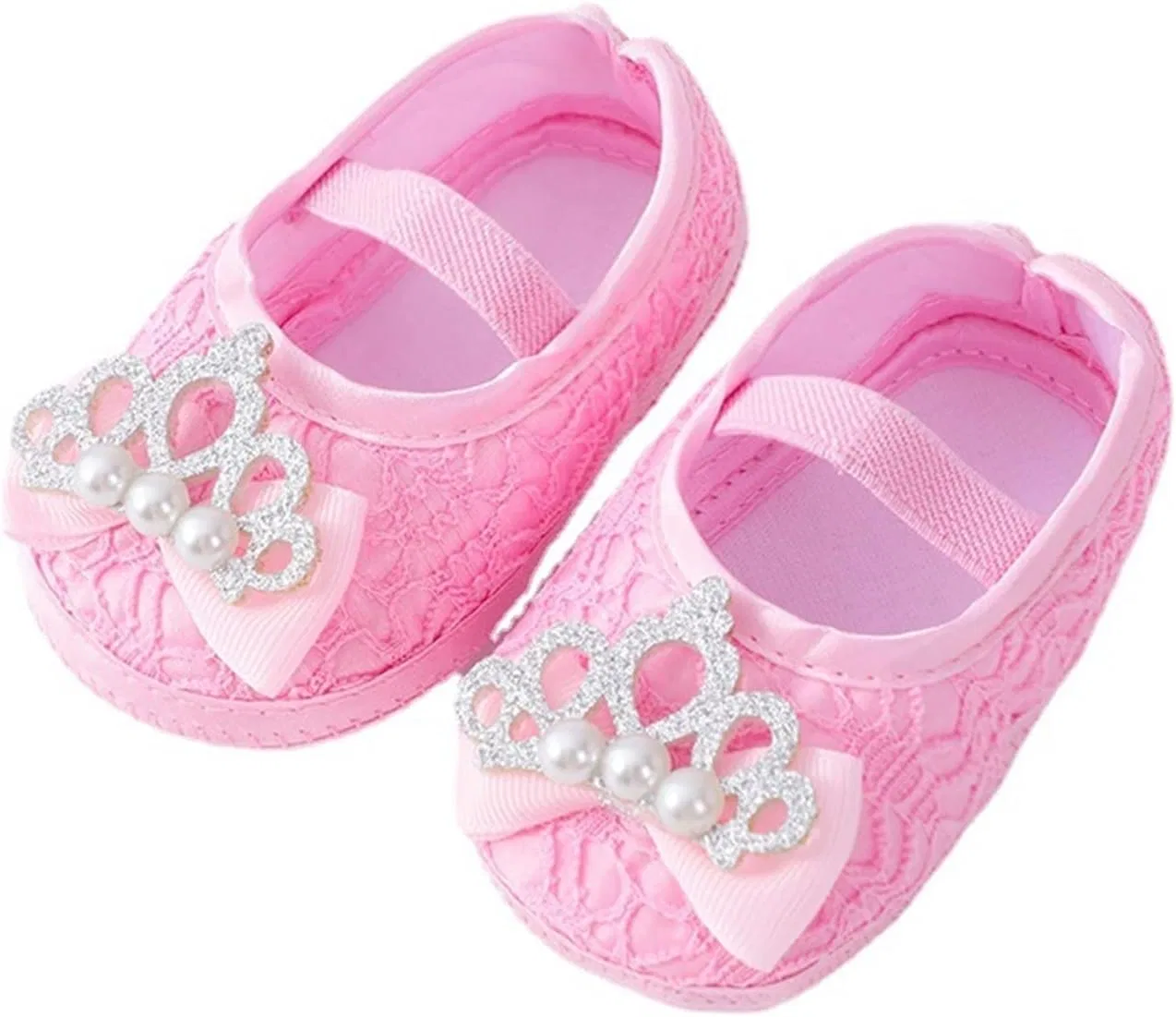 Детские туфли для девочек с жемчугом и цветком Fluff Yeah Slide, Pink — фото 3